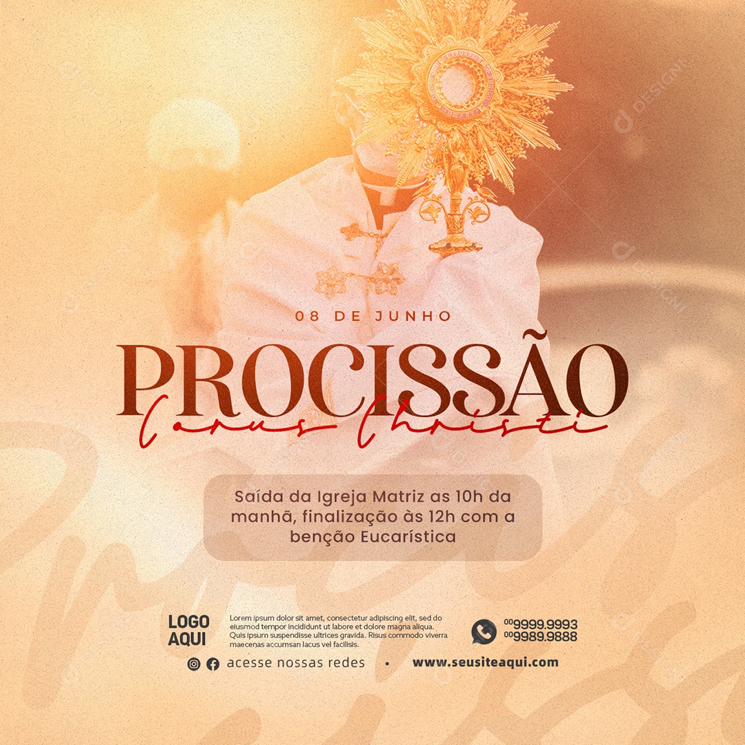 Social Media Procissão Corpus Christi Saída Da Igreja Matriz As 10h Da Manhã Informativo Social Media PSD Editável