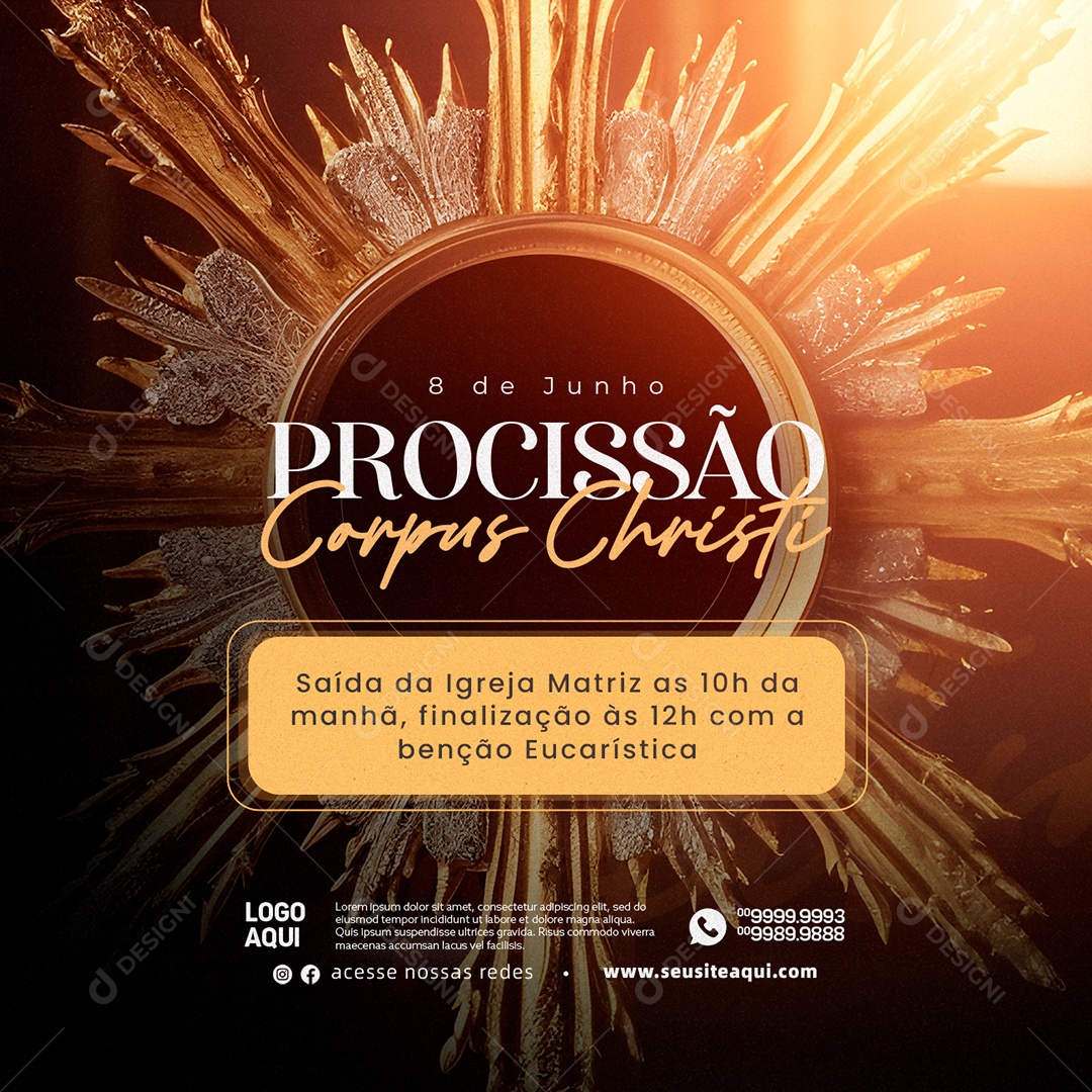 Procissão Corpus Christi Saída Da Igreja Matriz Informativo Social Media PSD Editável