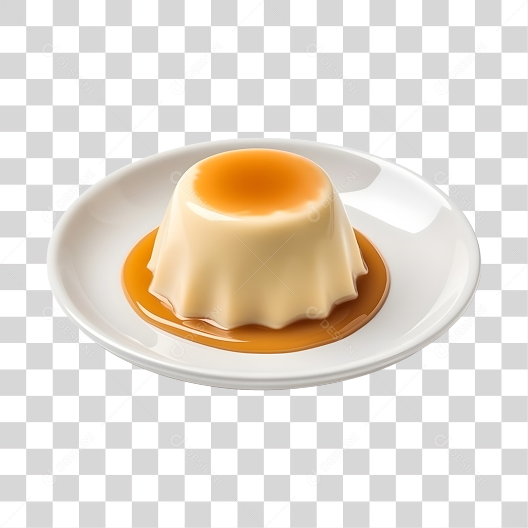 Delicioso Prato Com Pudim PNG Transparente