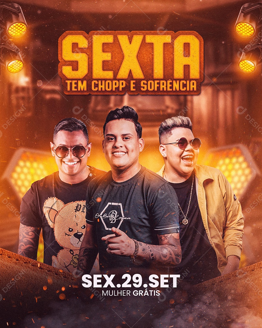 Sexta Tem Chopp e Sofrência Flyer Social Media PSD Editável