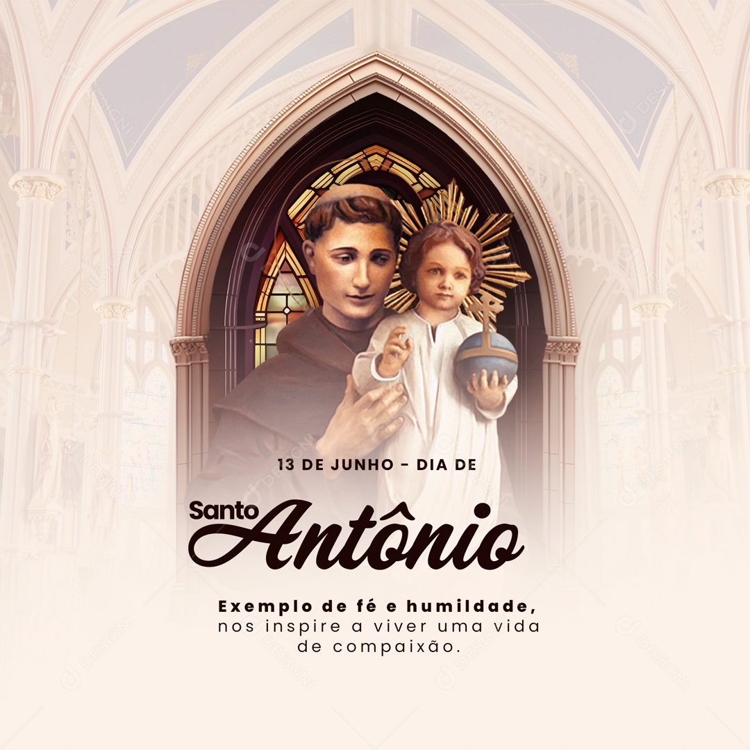 Social Media Example of Faith and Humility Saint Anthony's Day Editable PSD