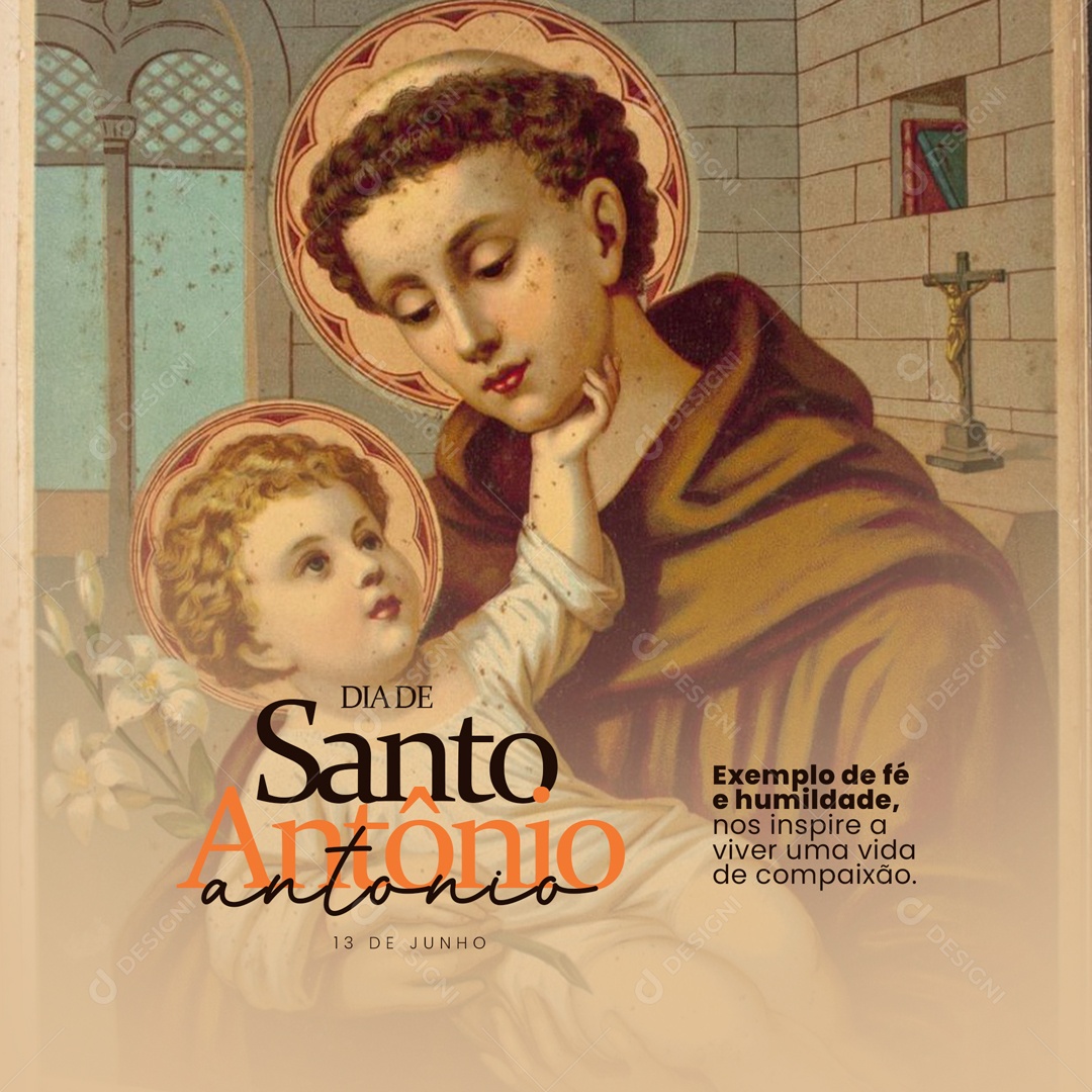 Example of Faith and Humility Saint Anthony's Day Editable Social Media PSD