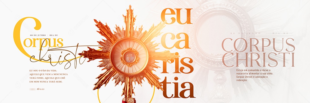 Eu Sou O Pão Da Vida Dia De Corpus Christi Carrossel Social Media PSD Editável