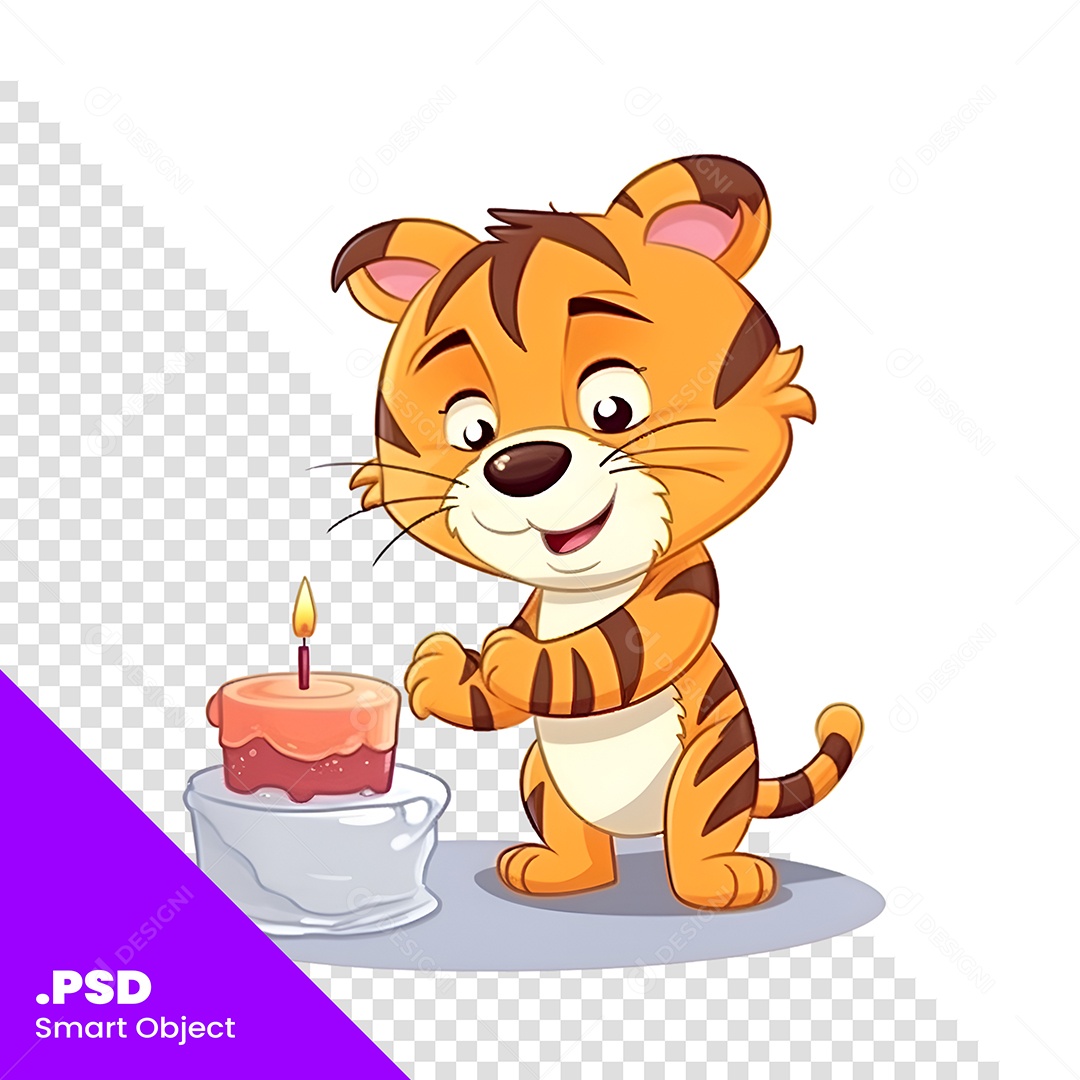 Tigre Personagem 3D Para Composição PSD [download] - Designi