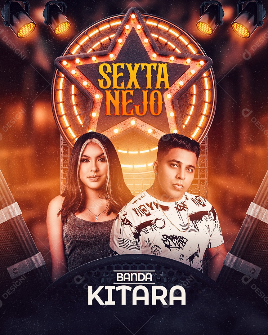 Flyer Banda Kitara Social Media PSD Editável