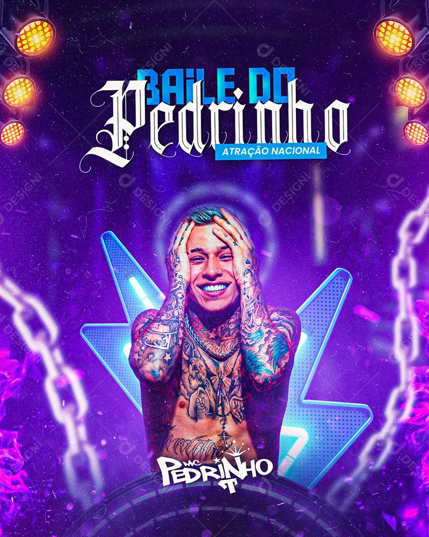 Flyer Baile do Mc Pedrinho Social Media PSD Editável