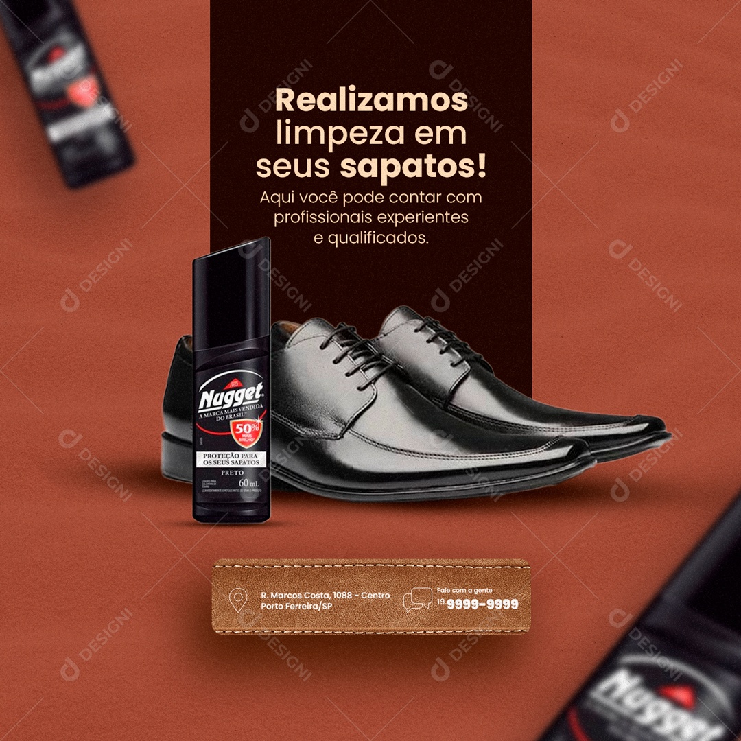 Realizamos Limpeza Em Seus Sapatos Sapataria Social Media PSD Editável