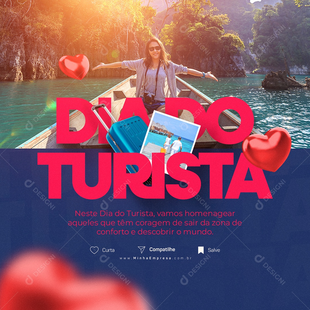 Let's Honor Tourist's Day Social Media Editable PSD