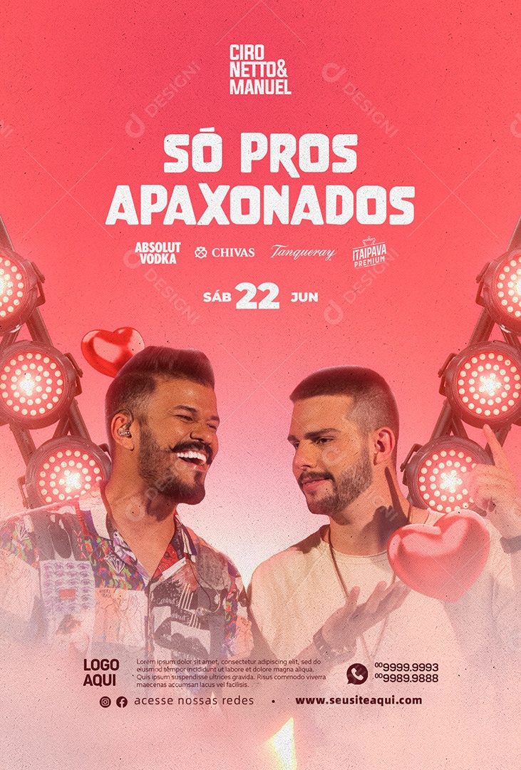 Só Pros Apaixonados Flyer Ciro Netto E Manuel Dia Dos Namorados Social Media PSD Editável