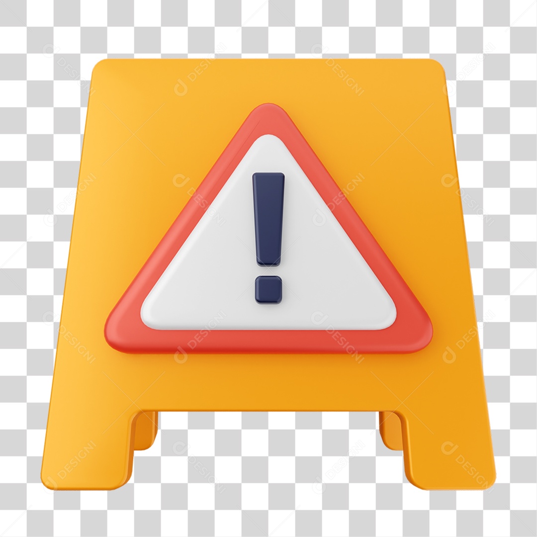 Placa de Cuidado Alerta PNG Transparente