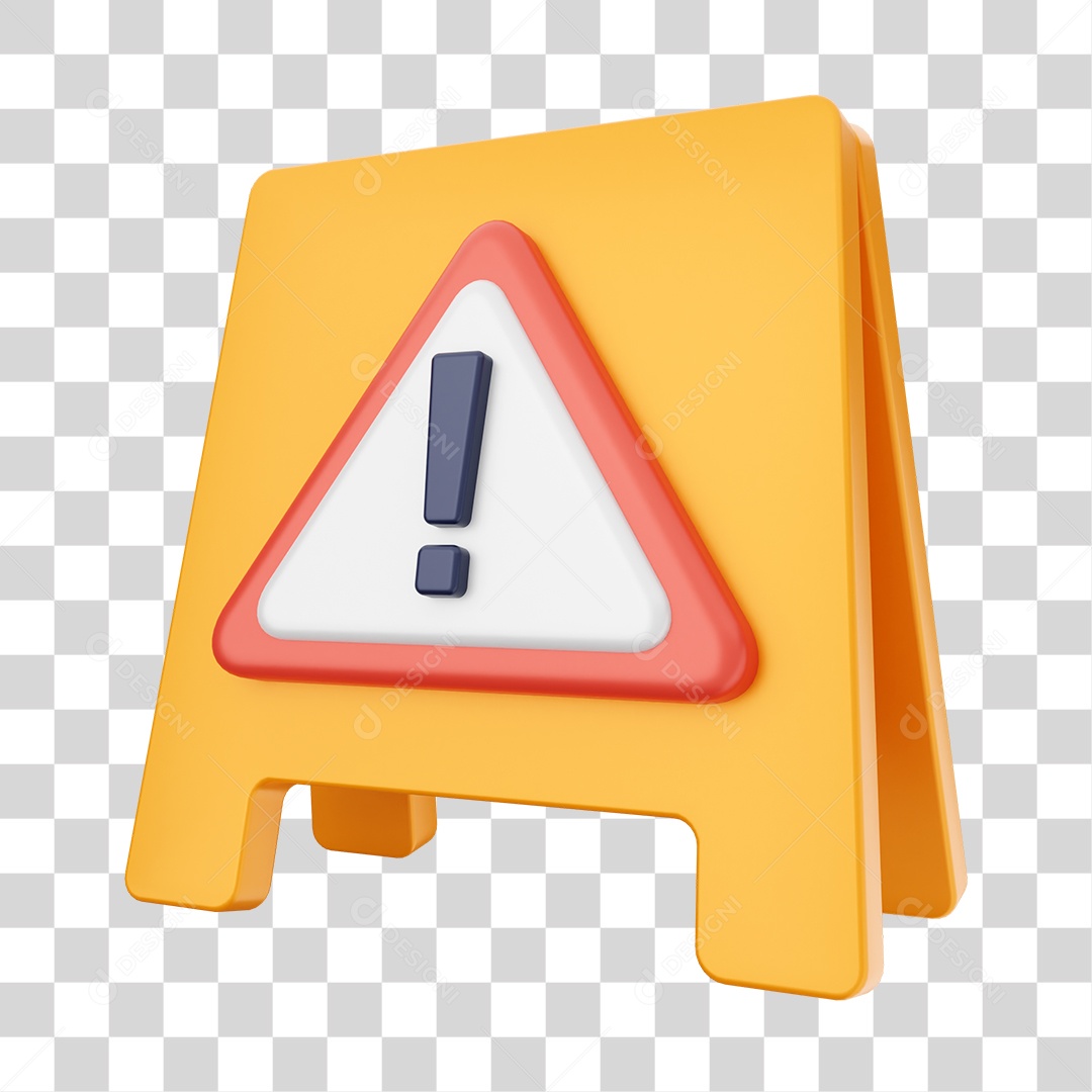 Placa de Cuidado Alerta PNG Transparente