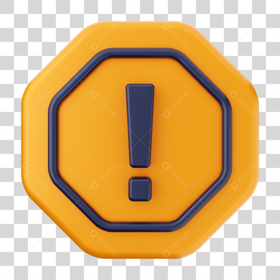 Placa de Cuidado Alerta PNG Transparente