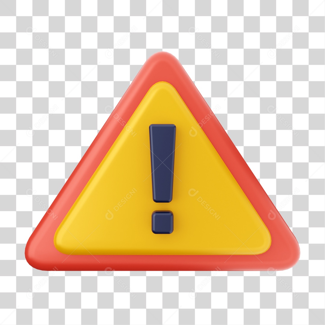 Placa de Cuidado Alerta PNG Transparente