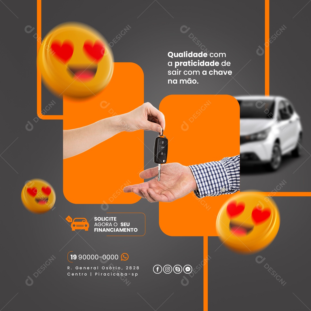 Qualidade Com A Praticidade De Sair Com A Chave Na Mão Estacionamento Social Media PSD Editável