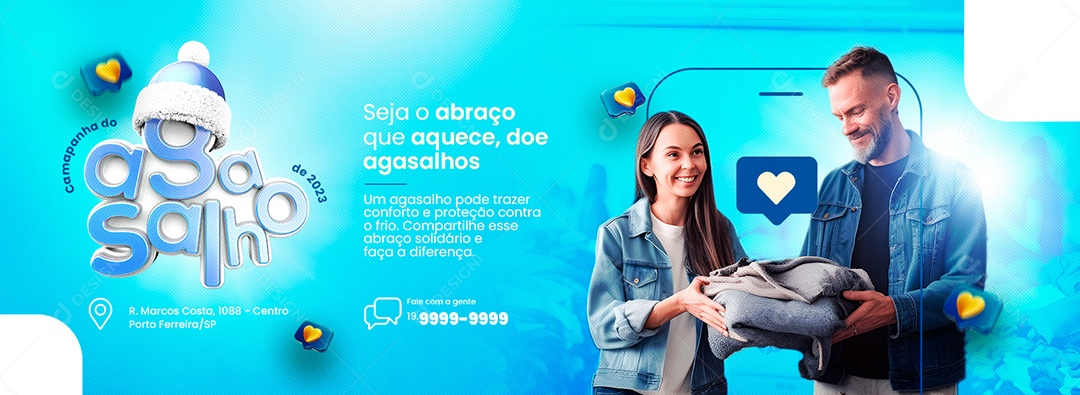 Campanha Publicitária Agasalhos Seja O Abraço Que Aquece Social Media PSD Editável