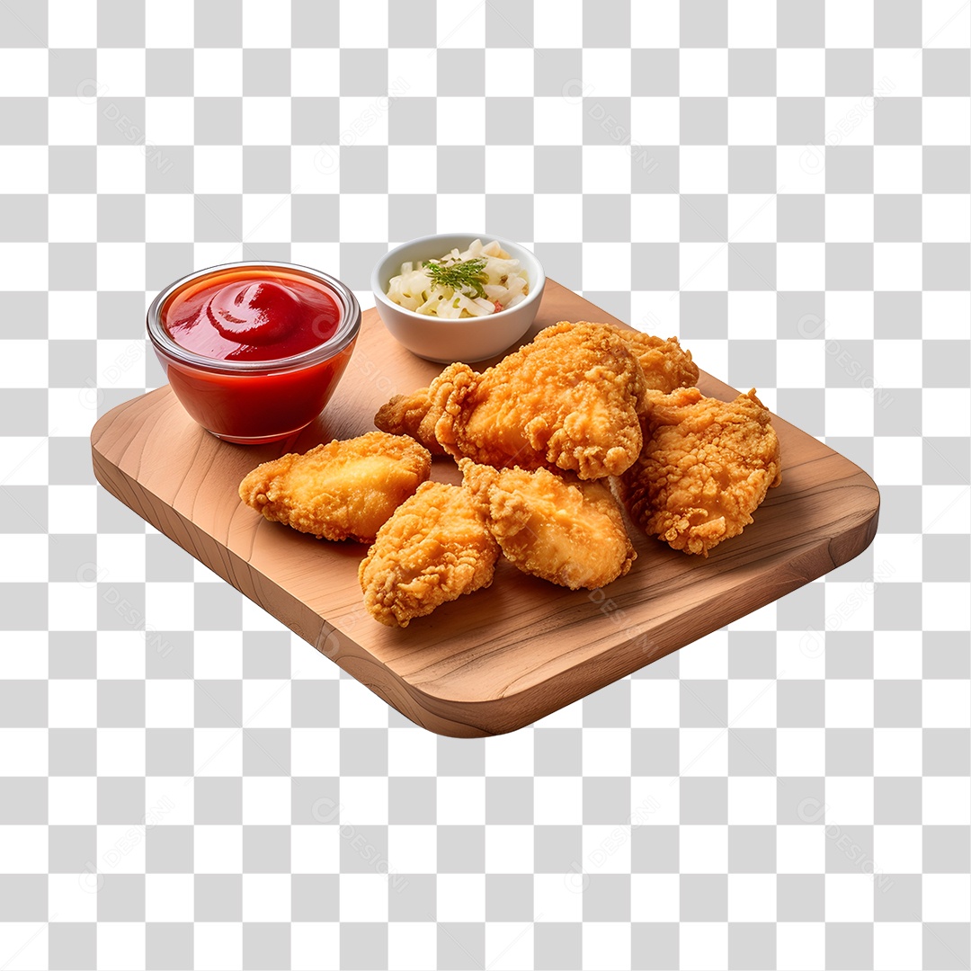 Frango Empanado Com Molho PNG Transparente