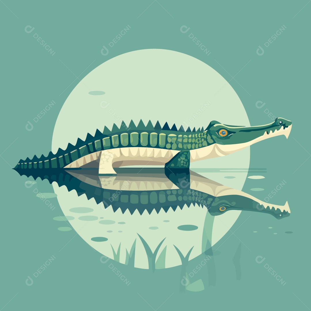 Como Desenhar Uma Ilustração Vetorial Crocodilo Desenhe Jacaré