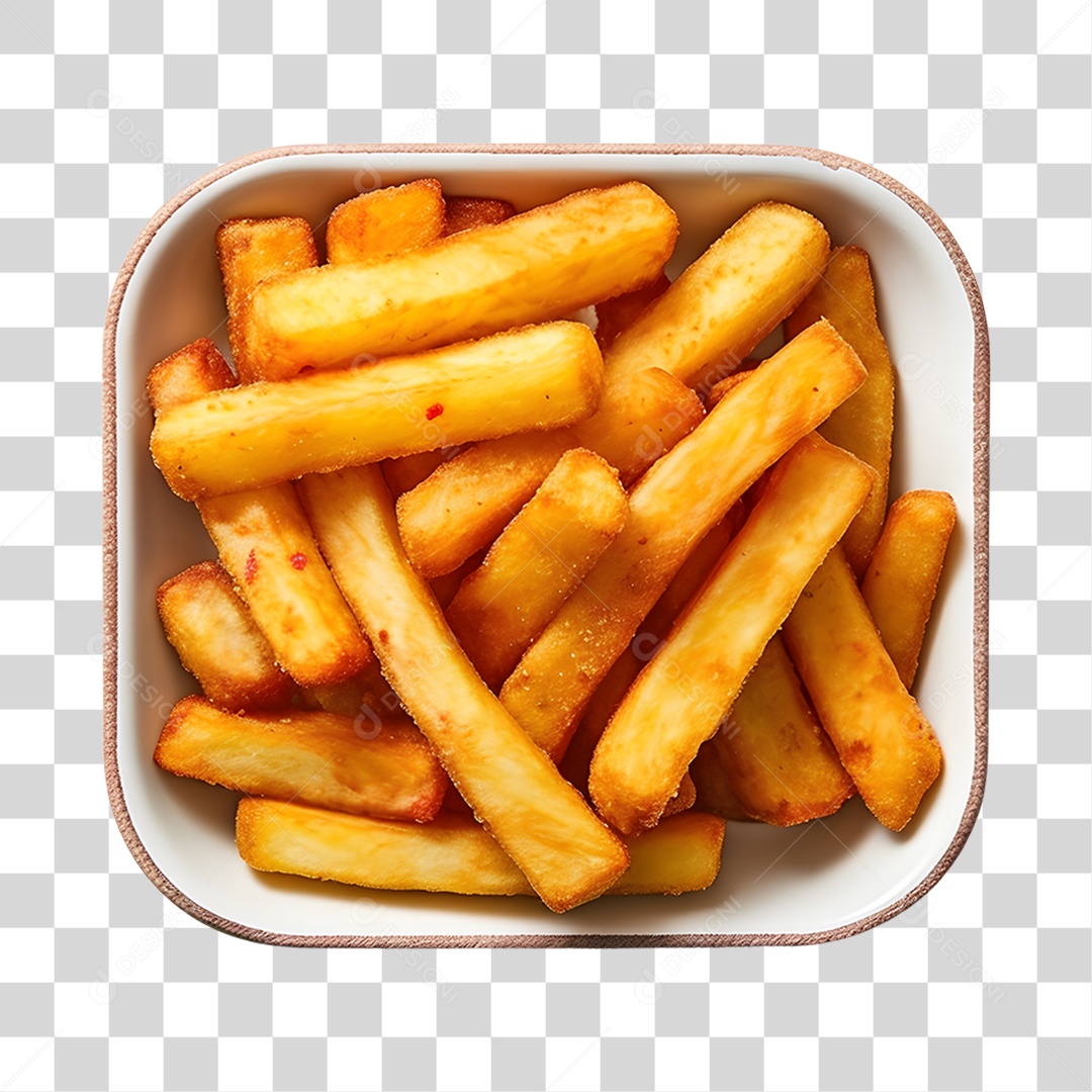 Prato Com Batata Frita PNG Transparente