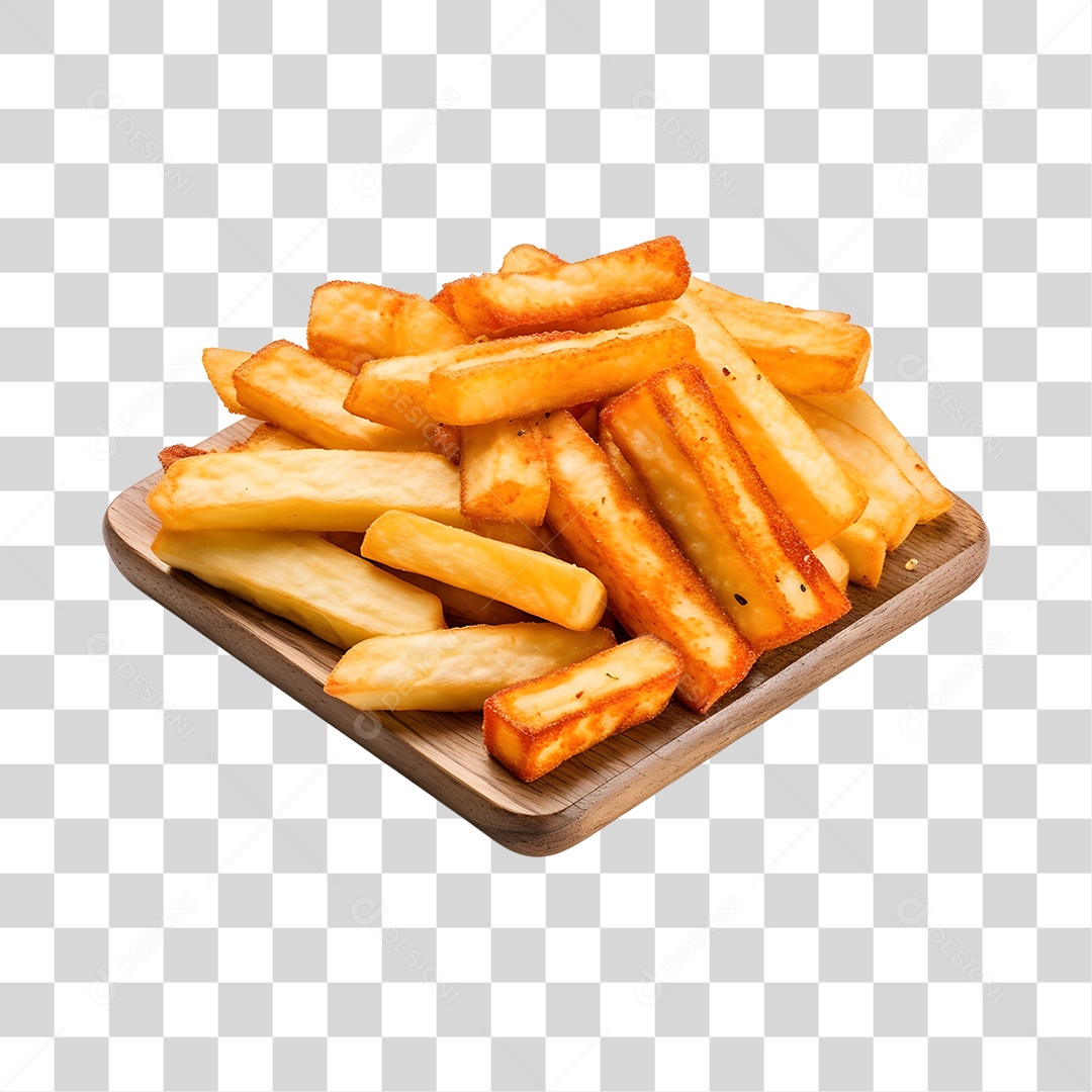 Prato Com Batata Frita PNG Transparente