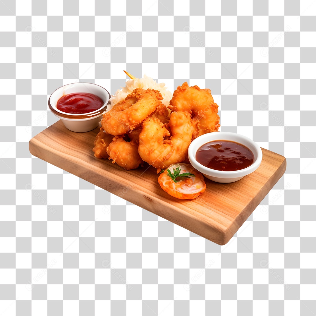 Portion Of Shrimp With Sauce Transparent PNG