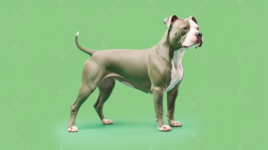 Cachorro pitbull me fundo verde