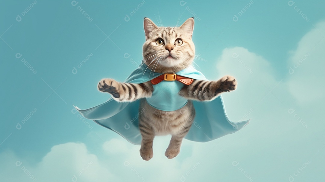 Gato com roupa de Superman