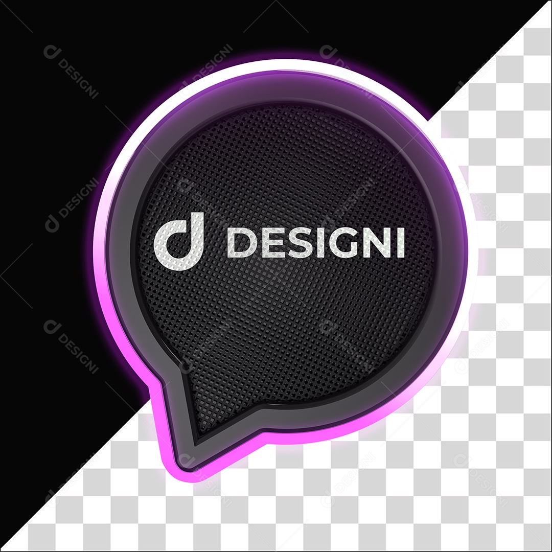 Painel De Metal Designi Elemento 3D Com Luz Neon Para Composição PSD