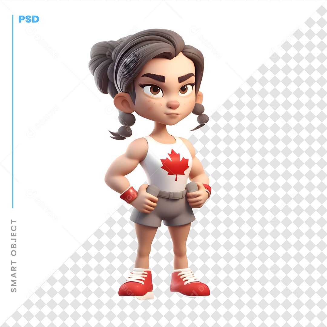 Mulher Personagem 3D Para Composição PSD