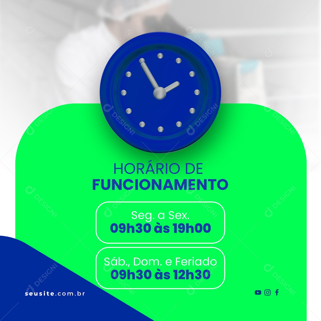 Opening Hours Holiday Lab Social Media Editable PSD