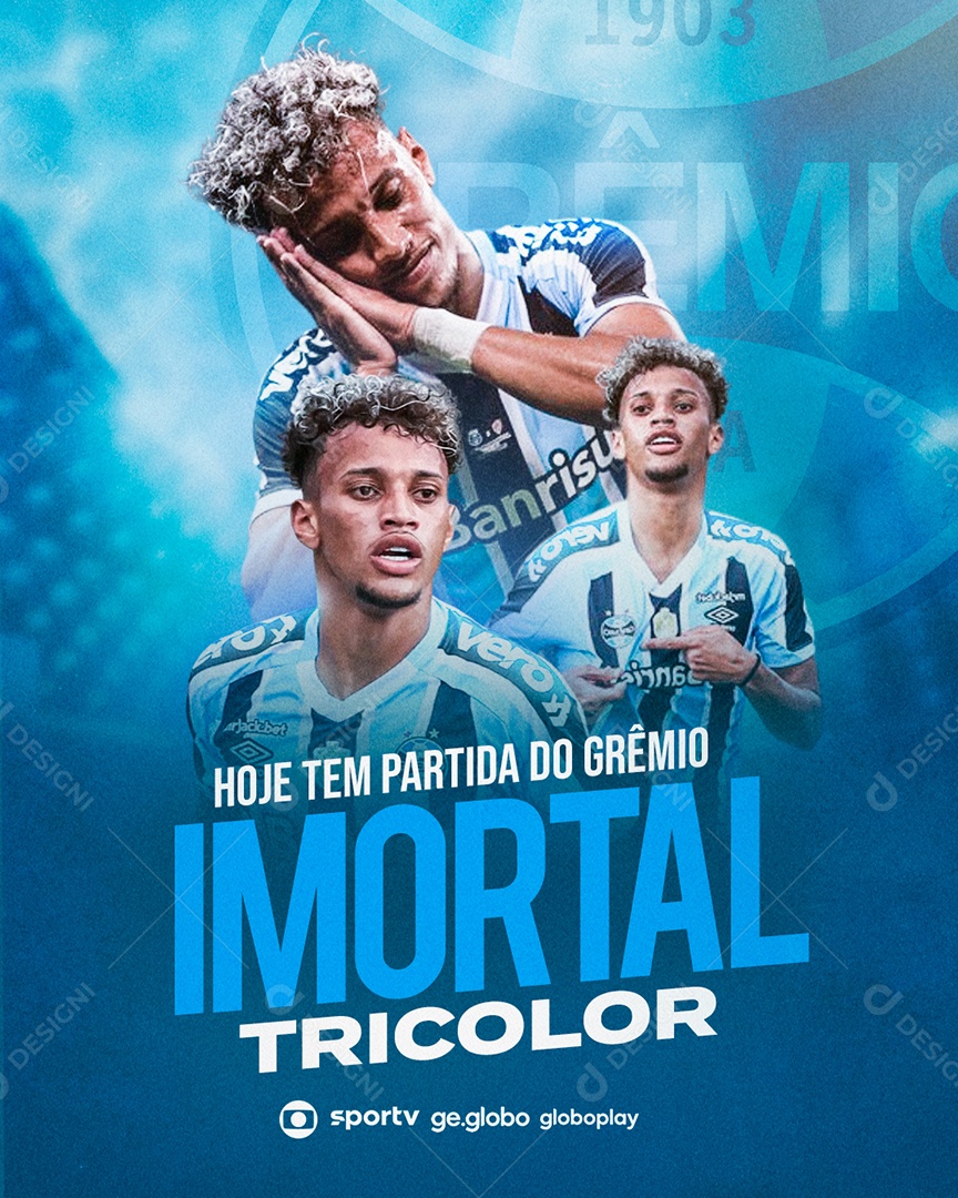 Social Media Today Has Departure From Grêmio Immortal Tricolor Editable PSD