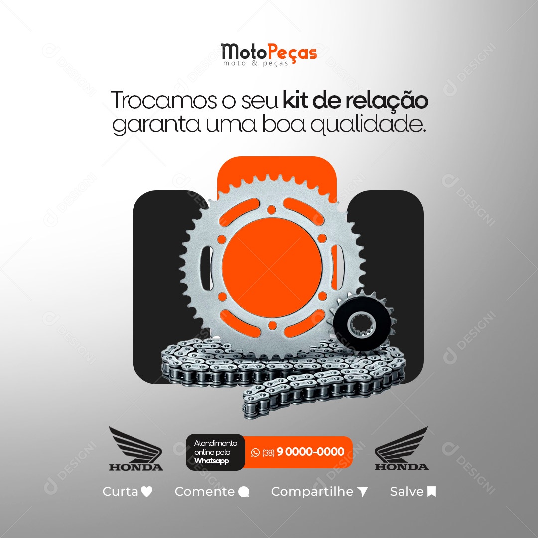 Trocamos O Seu Kit De Relação Motopeças Social Media PSD Editável