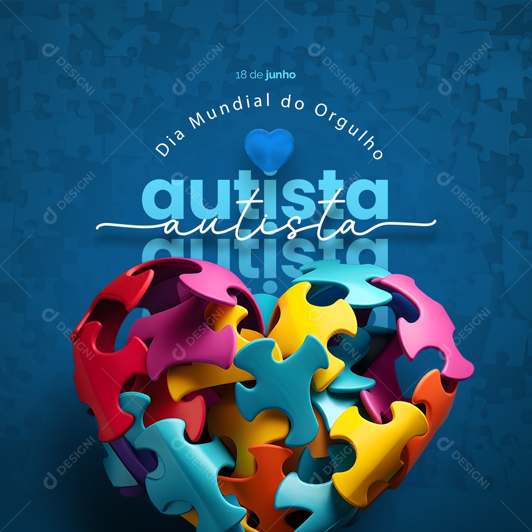 Social Media Dia Mundial Do Orgulho Autista PSD Editável