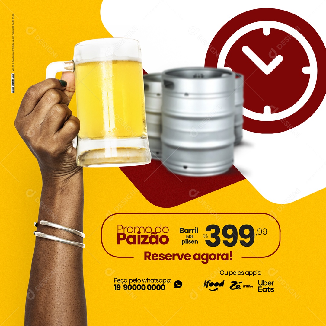 Promo Do Paizão Barril 50L 399,99 Choperia Dia Dos Pais Social Media PSD Editável