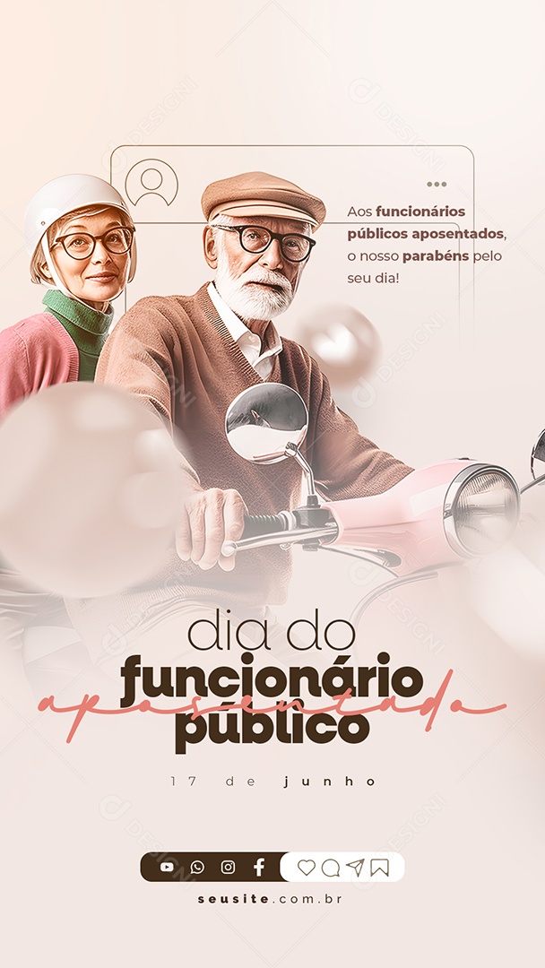 Story O Nosso Parabéns Pelo Seu Dia Dia Do Funcionário Público Aposentado Social Media PSD Editável