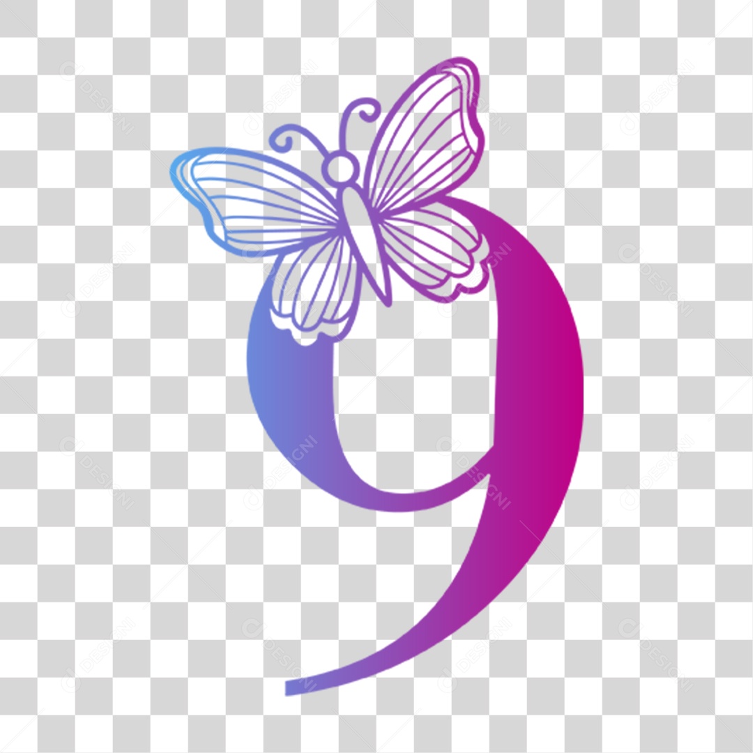 Transparent PNG Butterfly Number