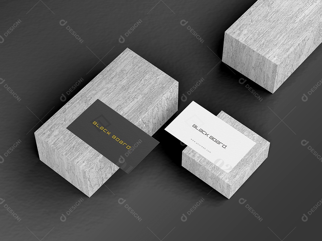 Mockup Cartão de Visita Preto e Branco Frente e Verso PSD download Designi