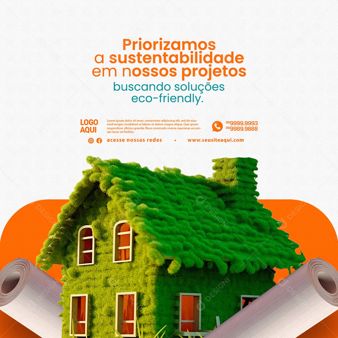 Priorizamos A Sustentabilidade Em Nossos Projetos Arquitetos Social Media PSD Editável