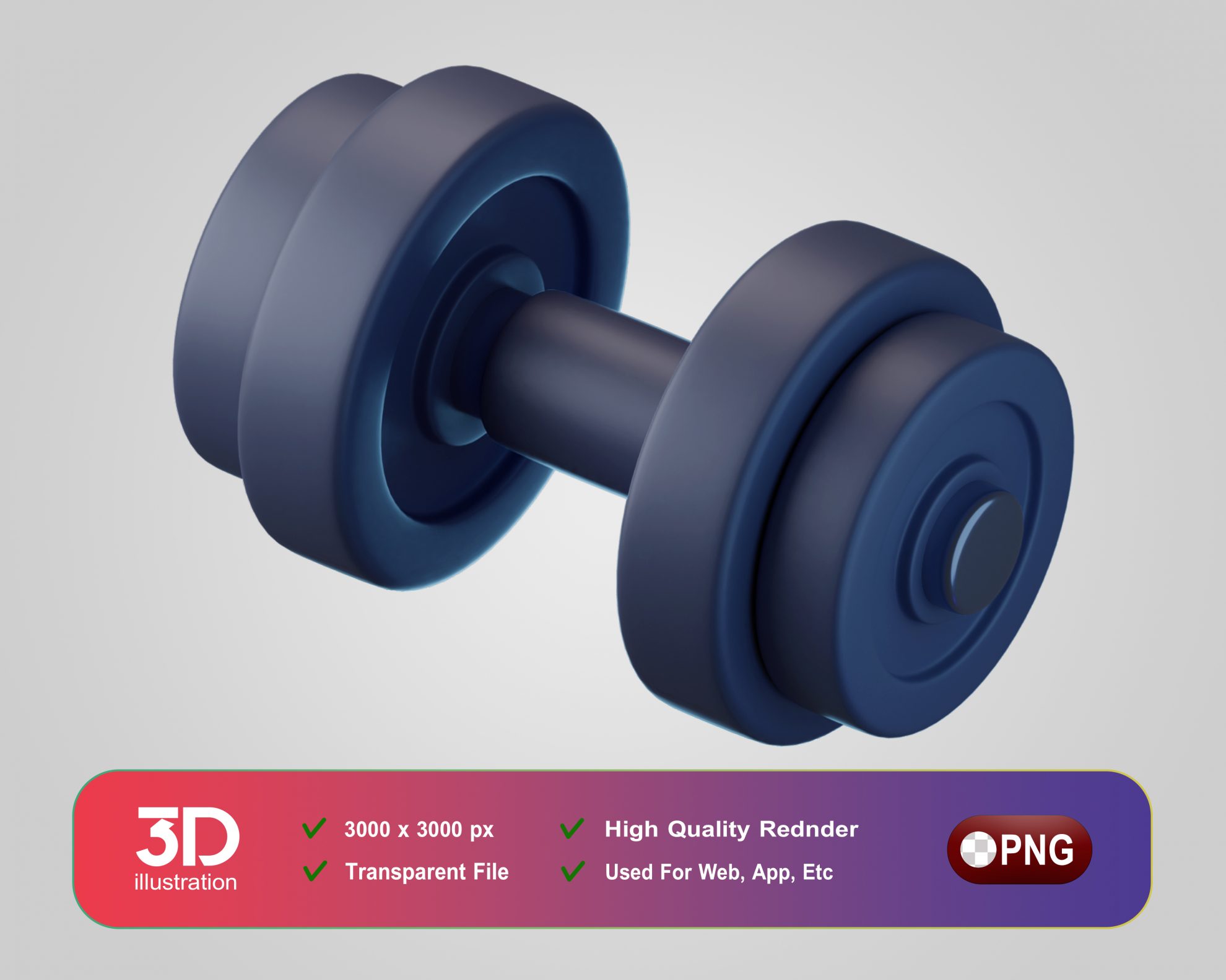 Peso de Academia Halteres Grandes Elemento 3D PNG [download] - Designi