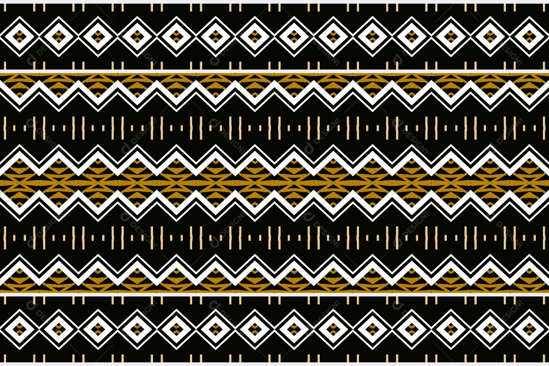 Padrão Tribal Tradicional Estilo Asteca Colorido Moderno Vetor EPS