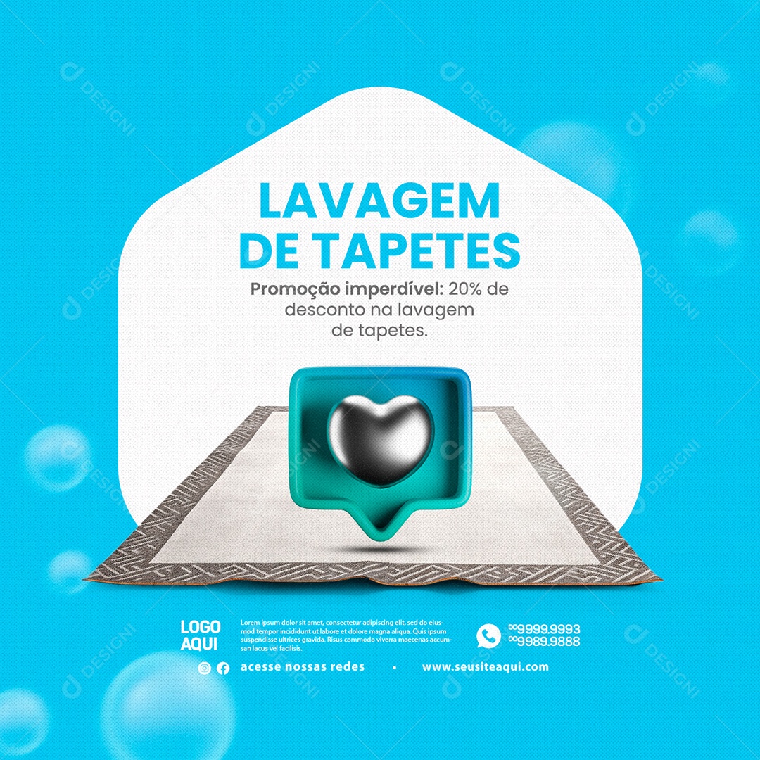 Lavagem De Tapetes Promoção Imperdível 20% De Desconto Lavagem A Seco Social Media PSD Editável