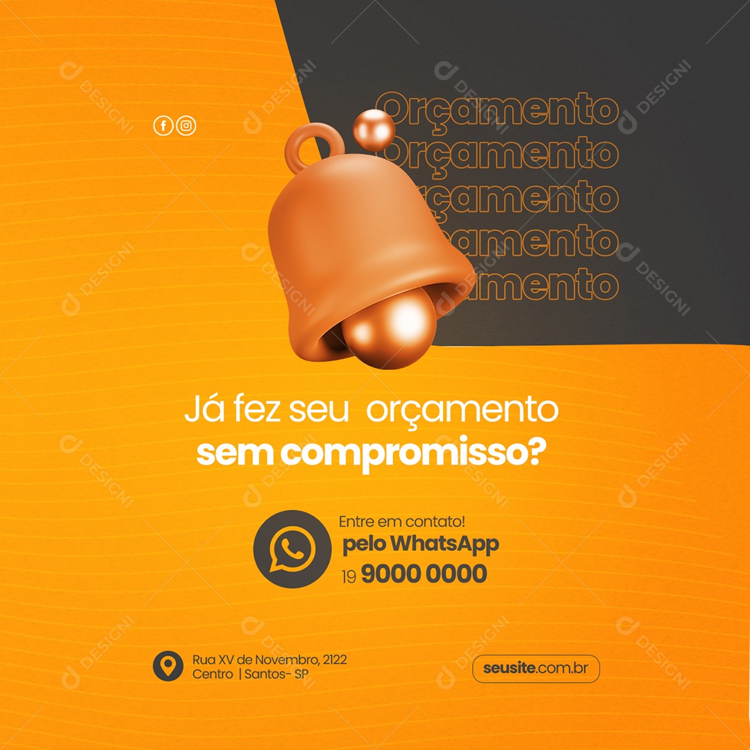 Já Fez Seu Orçamento Sem Compromisso Madeireira Social Media PSD Editável