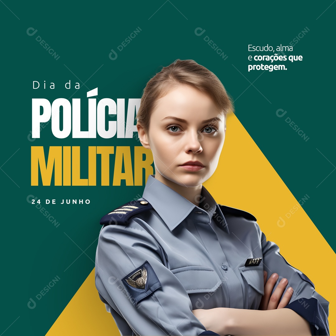 Social Media Escudo Alma Dia Da Polícia Militar 24 De Junho PSD Editável