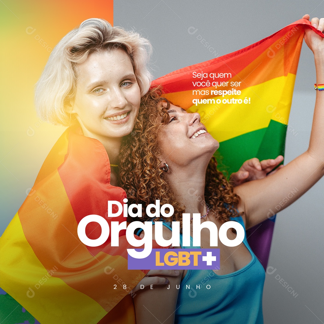 Social Media Seja Quem Você Quiser Ser Dia Do Orgulho LGBT+ 28 De Junho PSD Editável