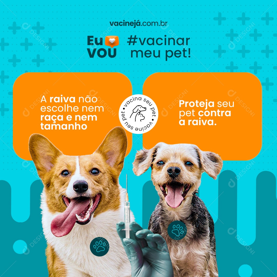 Proteja Seu Pet Contra A Raiva Clínica Veterinária e Pet Shop Social Media PSD Editável