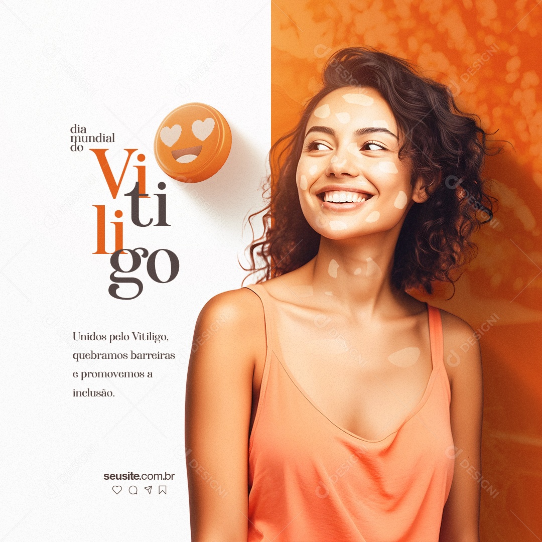 Unidos Pelo Vitiligo Quebramos Barreiras Dia Mundial Do Vitiligo Social Media PSD Editável