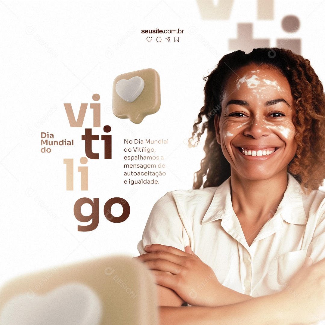 Espalhamos A Mensagem De Autoaceitação Dia Mundial Do Vitiligo Social Media PSD Editável