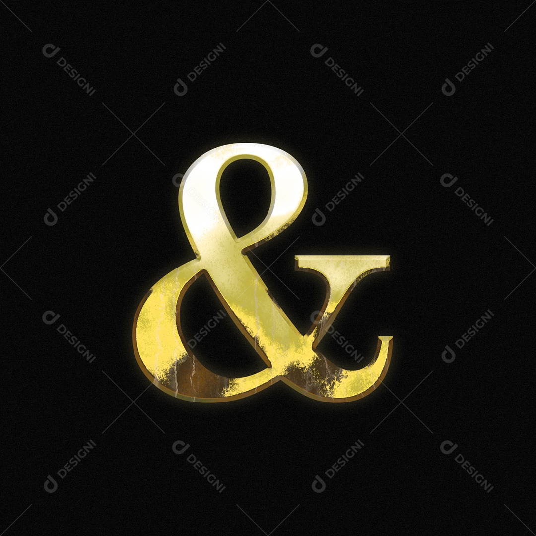 Efeito De Texto Sinal De Ampersand Símbolo Fonte De Ouro PSD Editável