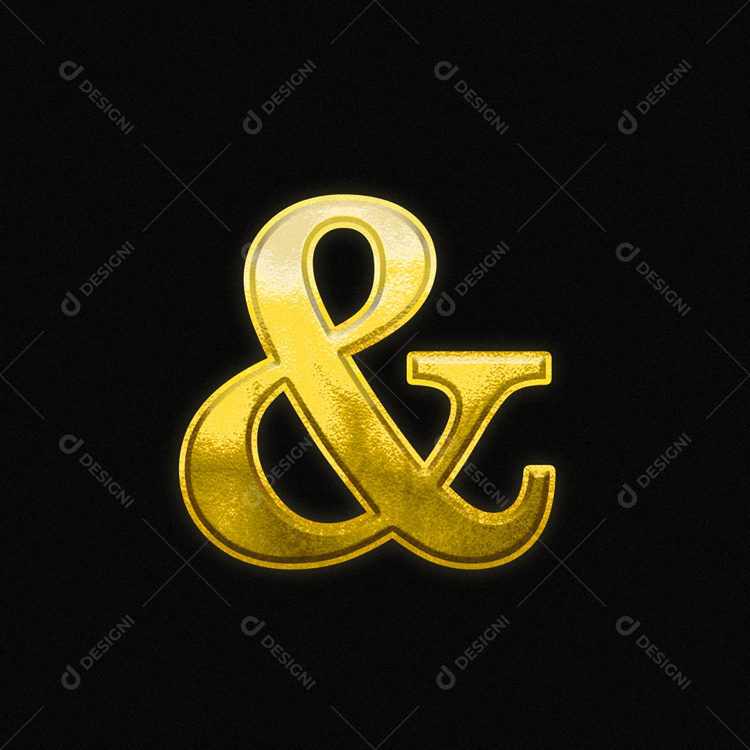 Efeito De Texto Sinal De Ampersand Símbolo Fonte De Ouro PSD Editável