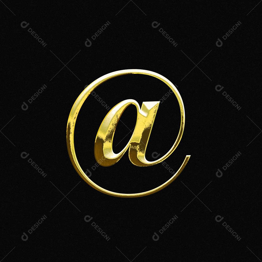 Editable PSD Gold Font Symbol Arroba Text Effect