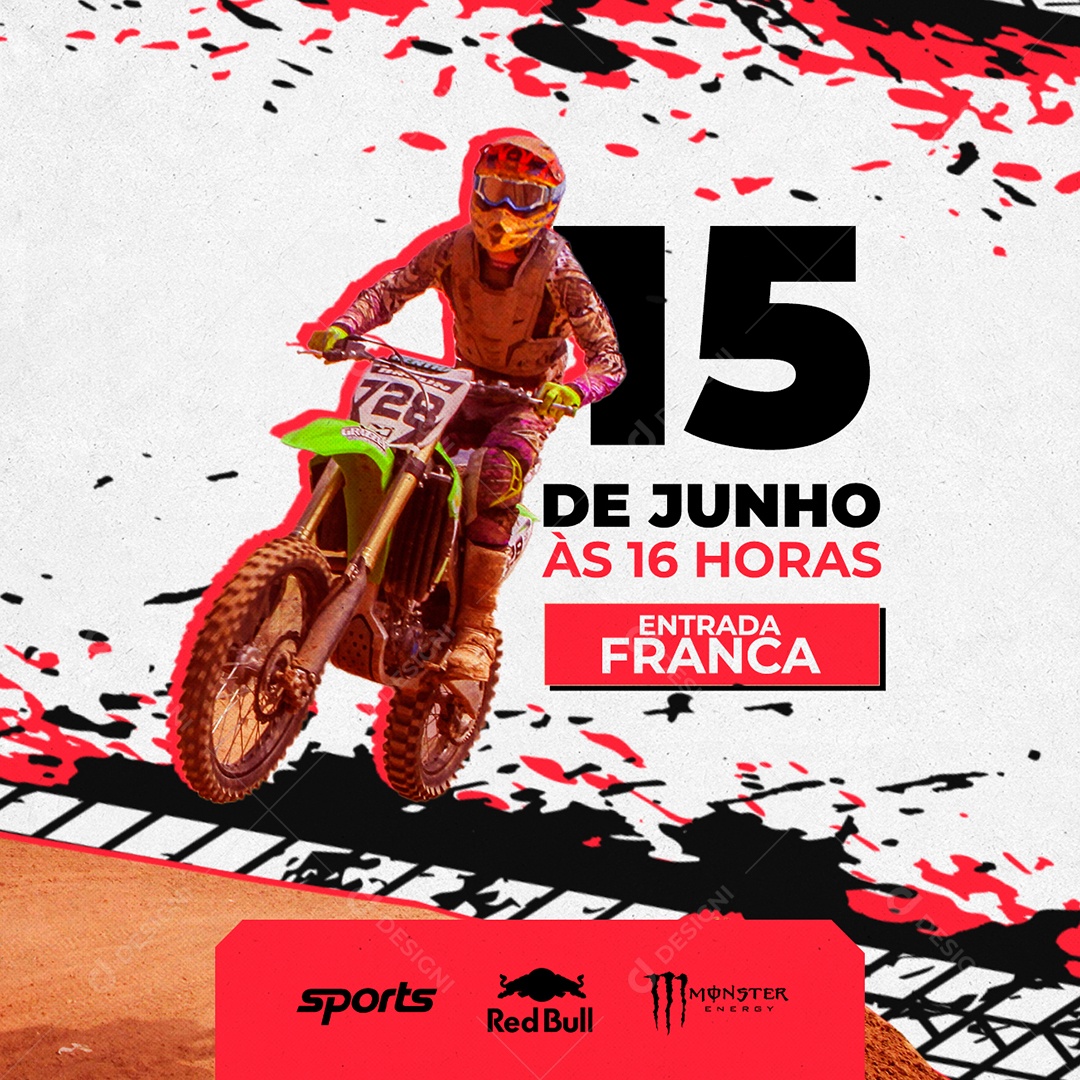 Motocross Enduro June 15th Editable Social Media PSD